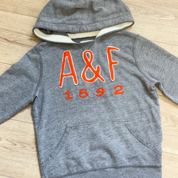 Abercrombie & Fitch Other - Abercrombie & Fitch Kids Gray Hoodie with Orange A&F Logo